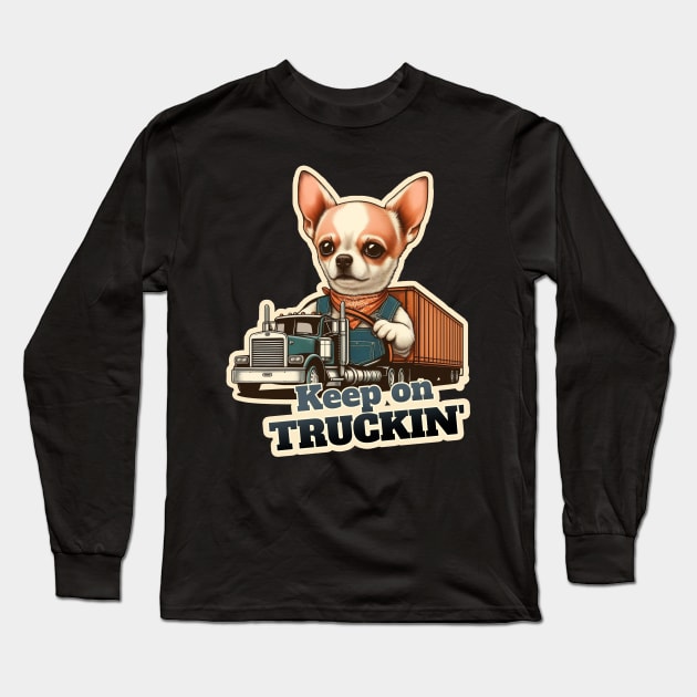 Truck driver Chihuahua Long Sleeve T-Shirt by k9-tee